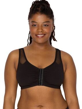 Fruit Of The Loom Front Close Wireless Bra Women’s US Size 40 Black Cotton